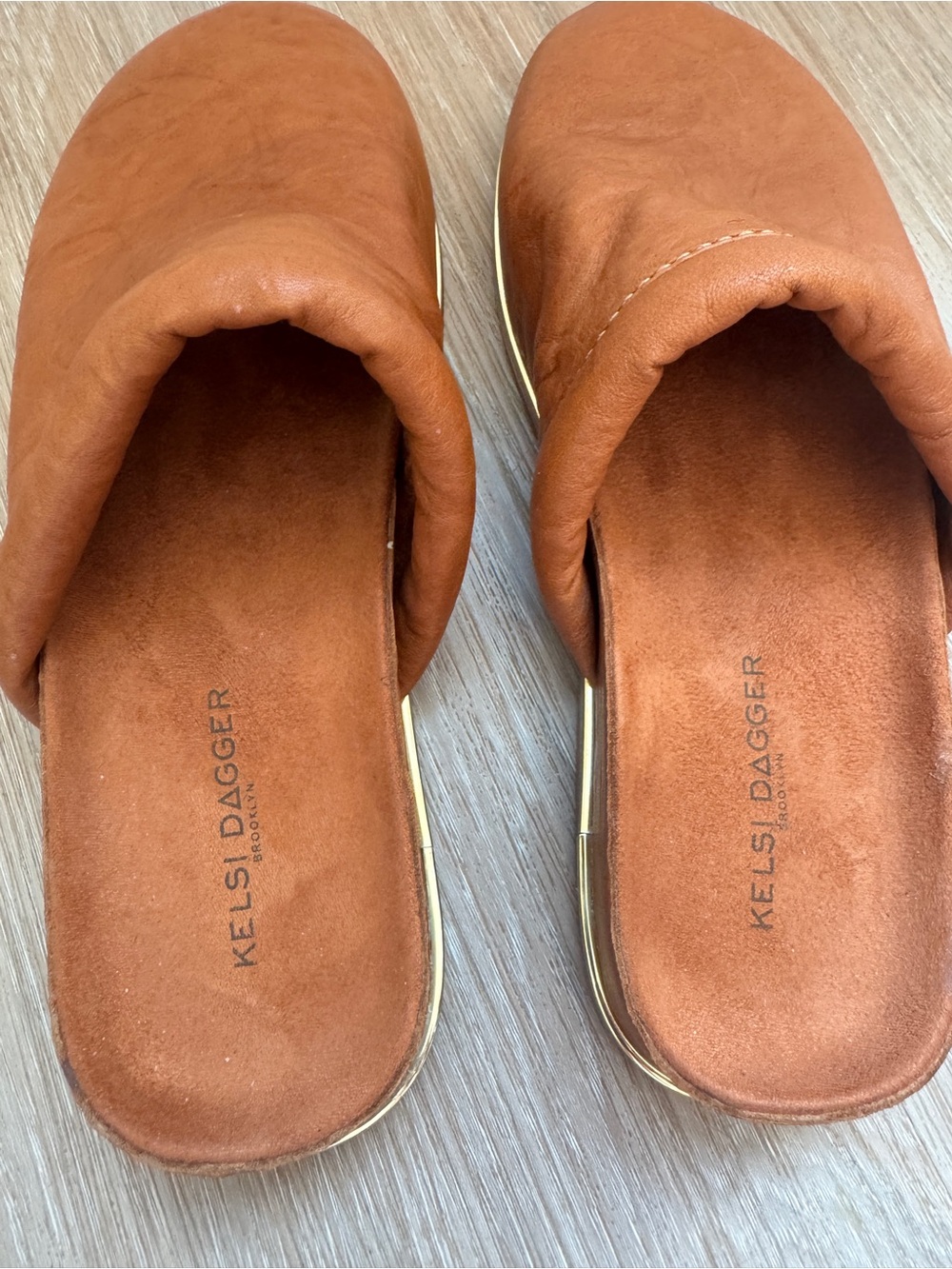 Kelsi Dagger Brooklyn Brown Leather Mule Clogs Women’s Size 8 cognac slip on - Picture 6 of 7